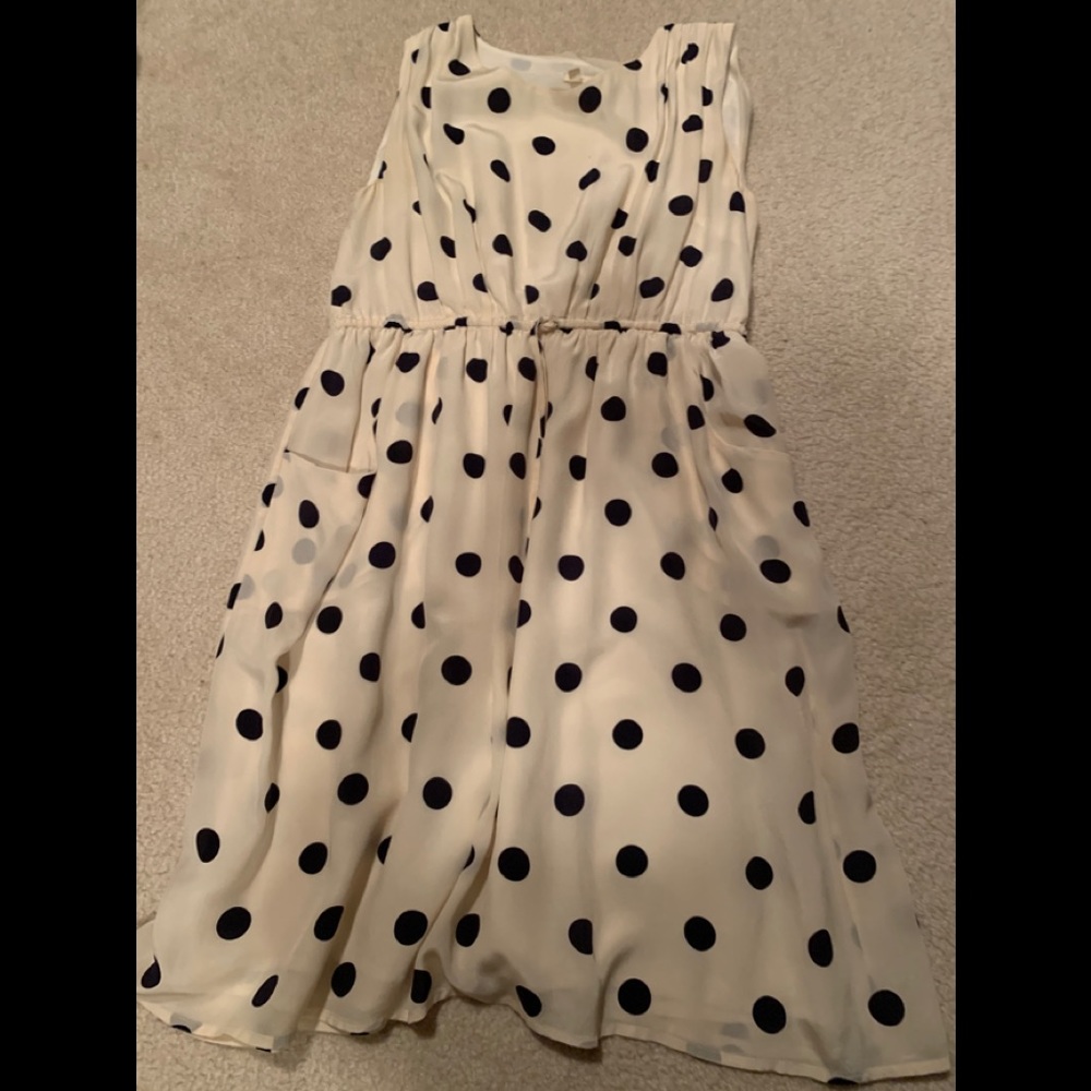 J crew silk polka dot dress